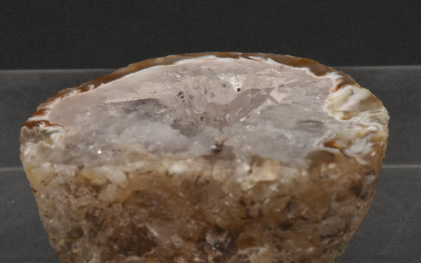 Carnelian and Quartz Geode Half