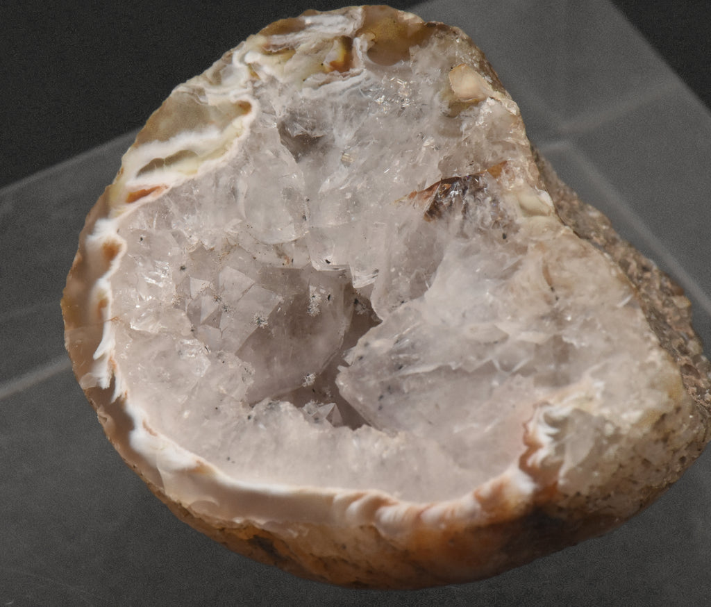 Carnelian and Quartz Geode Half