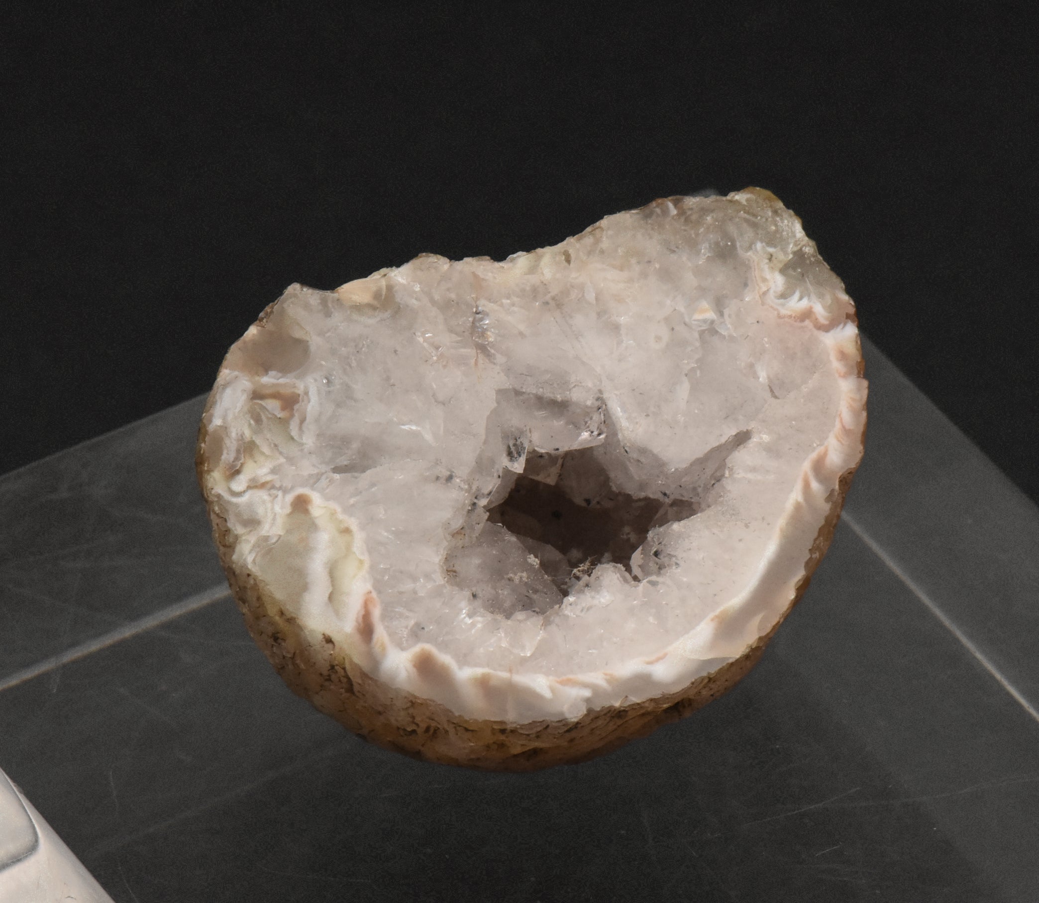 Carnelian and Quartz Geode Half