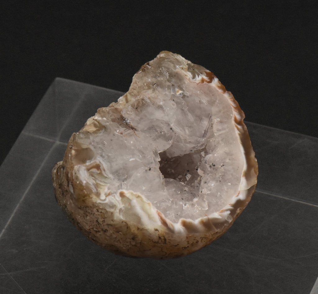 Carnelian and Quartz Geode Half