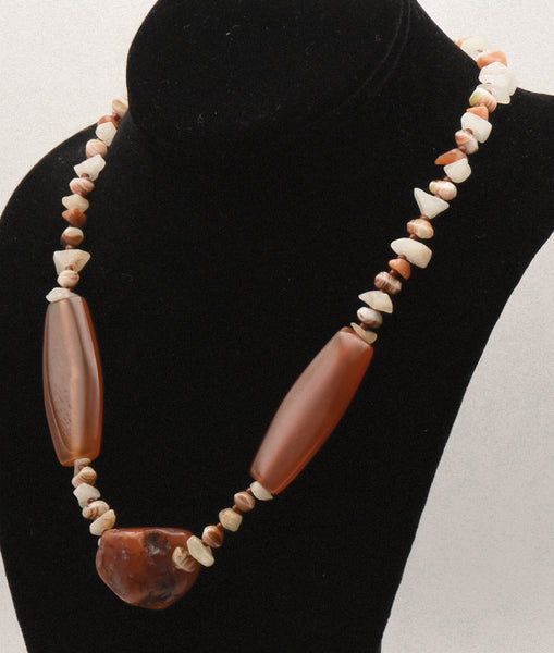 Vintage Carnelian Chunk Bead Necklace - 19.5"