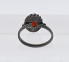 Vintage Sterling Silver Carnelian Cabochon Ring - Size 6.75