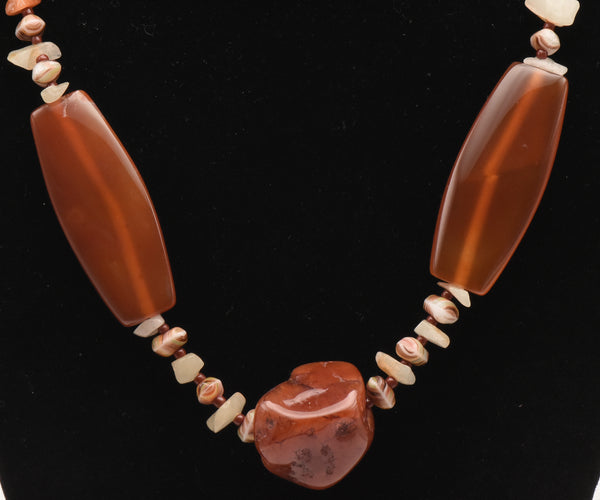 Vintage Carnelian Chunk Bead Necklace - 19.5"