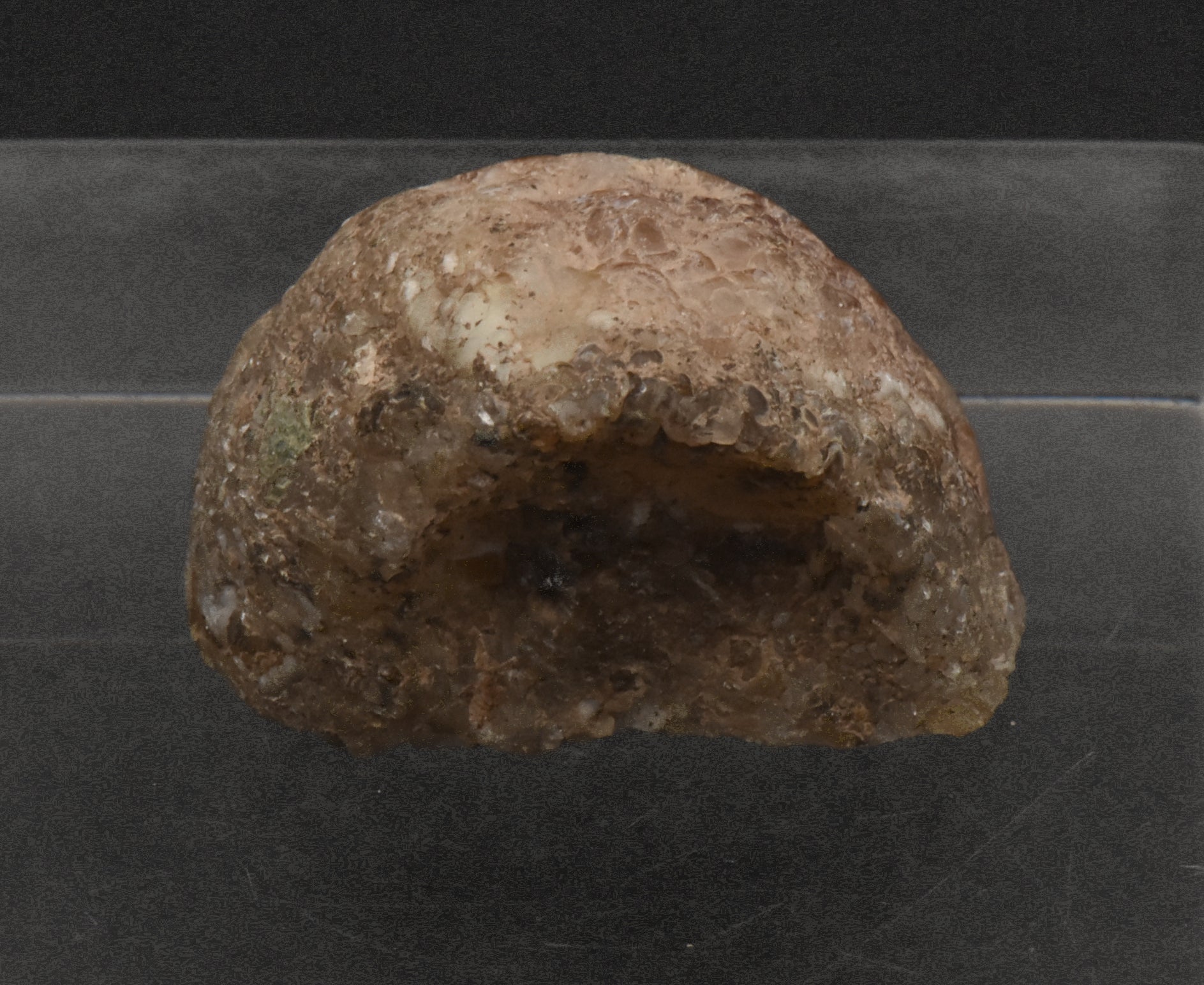 Carnelian and Quartz Geode Half