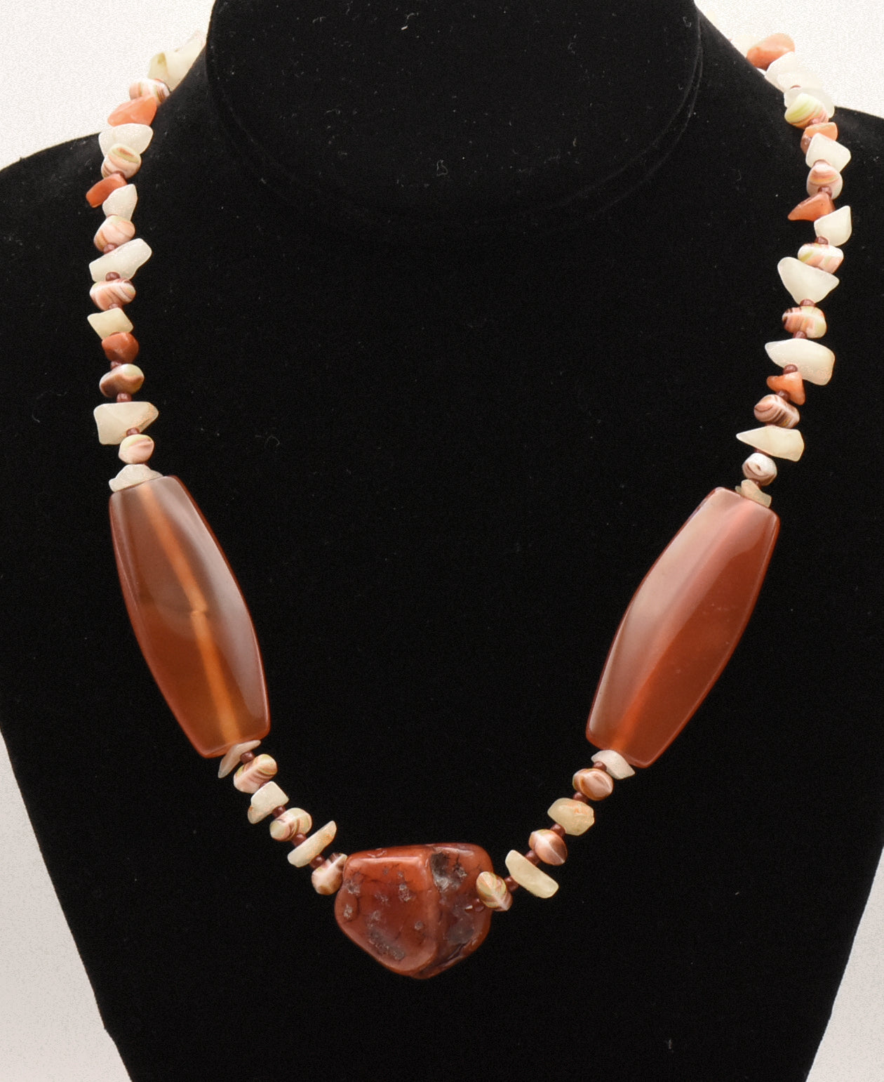 Vintage Carnelian Chunk Bead Necklace - 19.5"