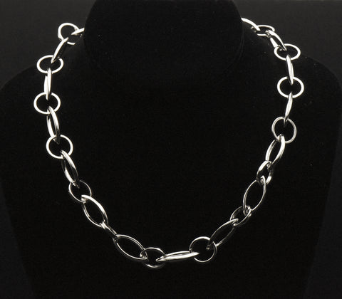 Ross-Simons - Chic Vintage Polished Sterling Silver Chain Link Necklace - 18.5"