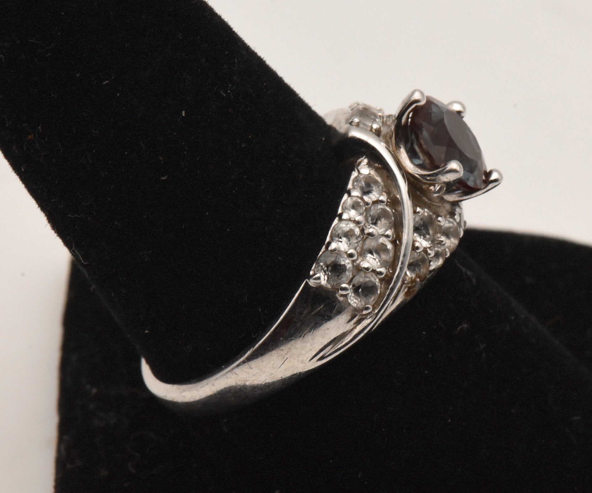 Vintage Synthetic Color Change Sapphire and Topaz Ring - Size 9