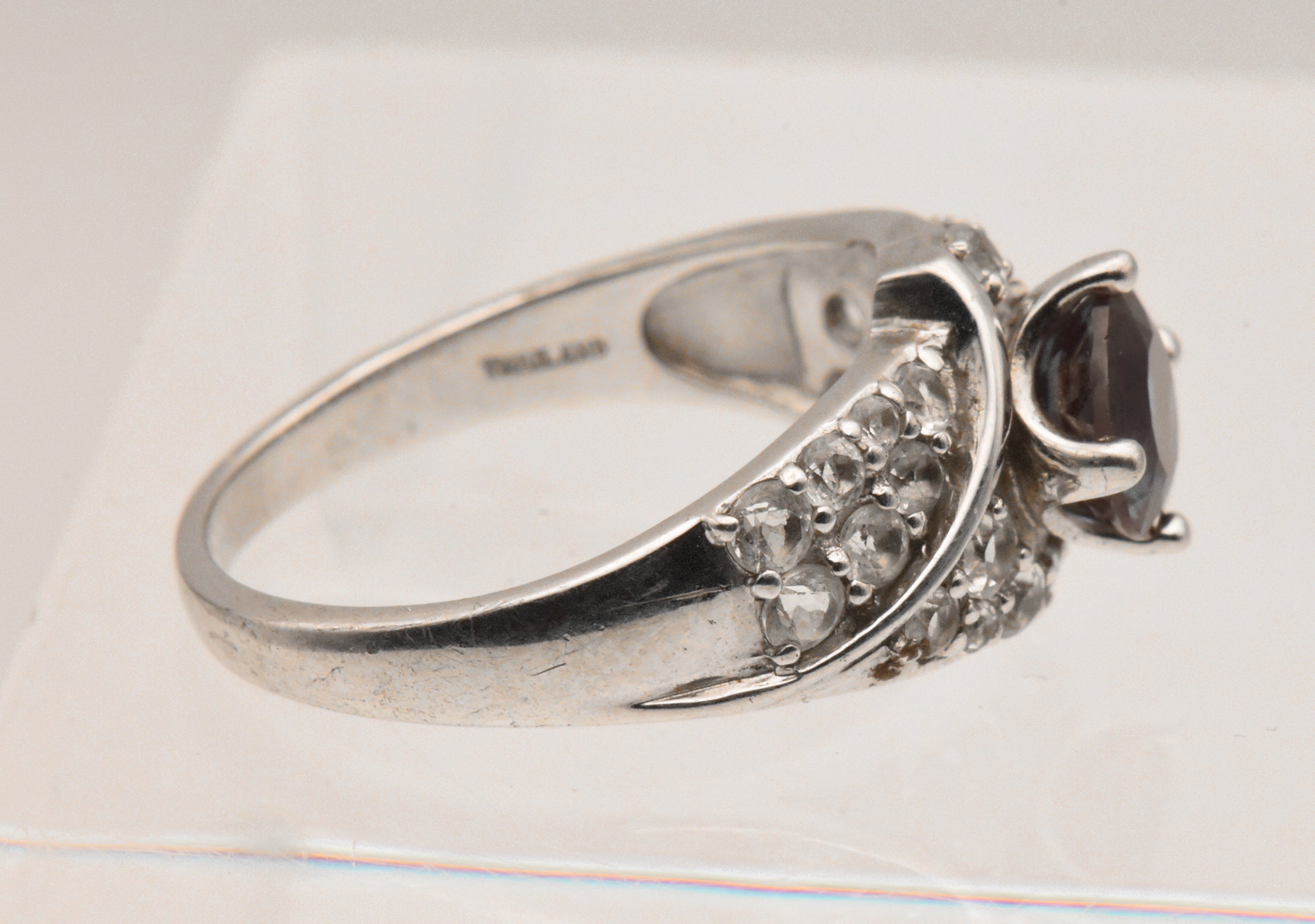 Vintage Synthetic Color Change Sapphire and Topaz Ring - Size 9