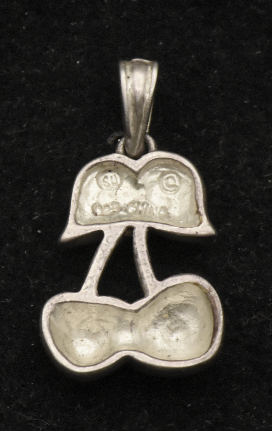 Sterling Silver and Marcasite Cherries Pendant