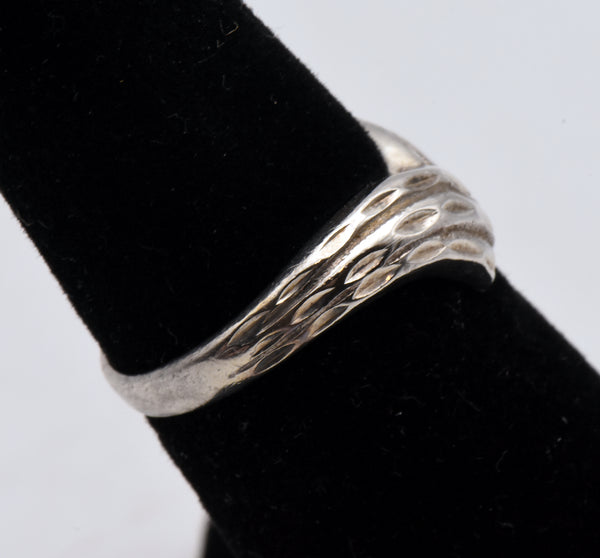 Vintage Sterling Silver Braided Design Chevron Ring - Size 4.75