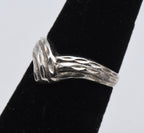 Vintage Sterling Silver Braided Design Chevron Ring - Size 4.75