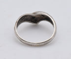 Vintage Sterling Silver Braided Design Chevron Ring - Size 4.75