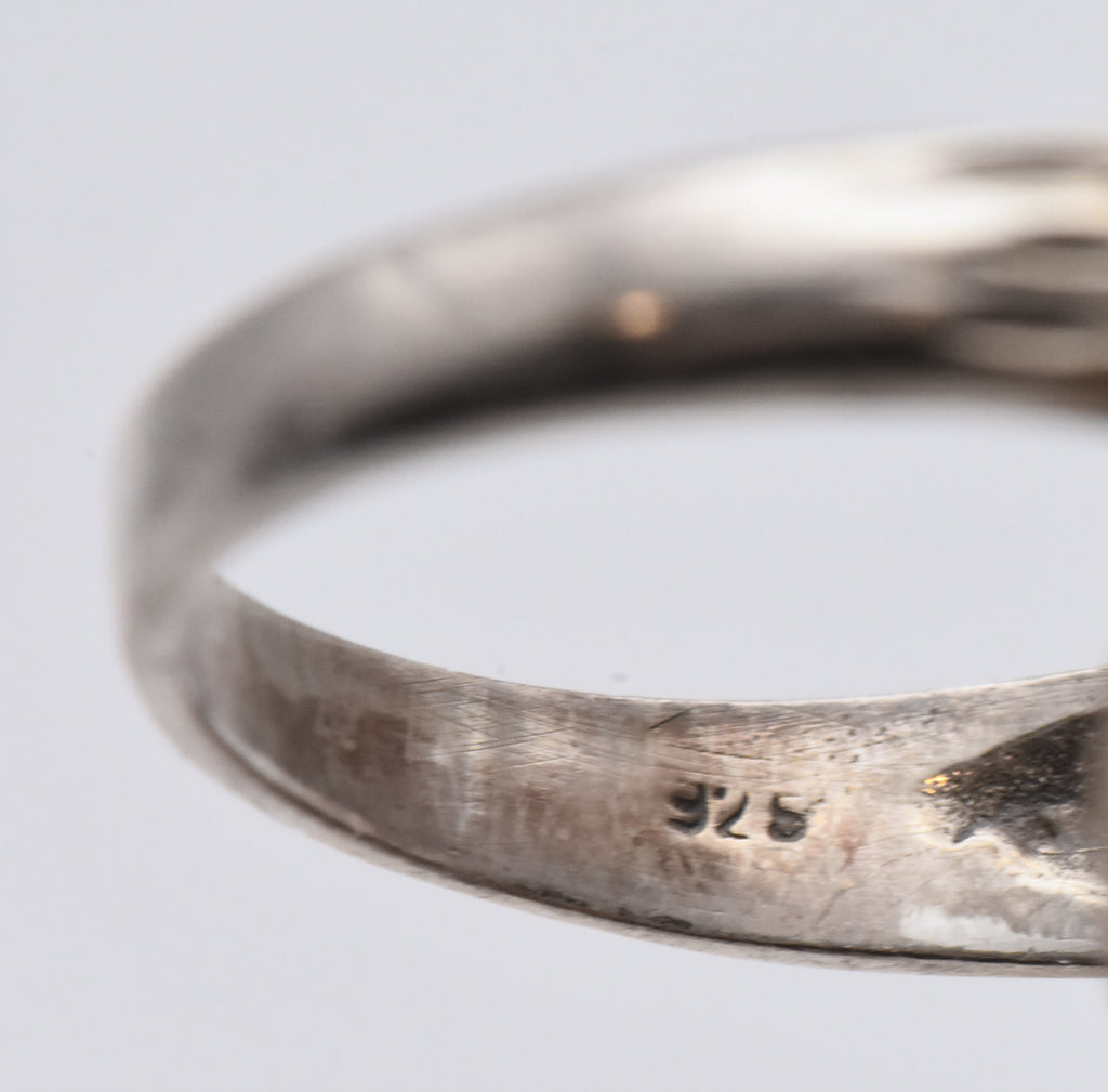 Vintage Sterling Silver Braided Design Chevron Ring - Size 4.75