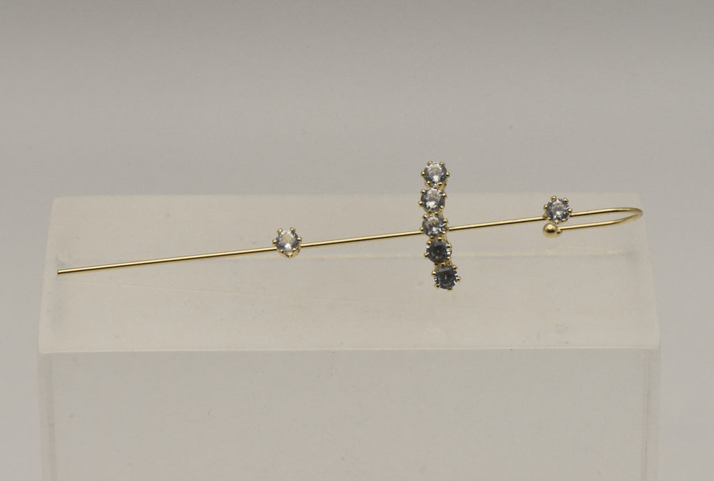 Gold Tone and Crystals Ear Climber Earring