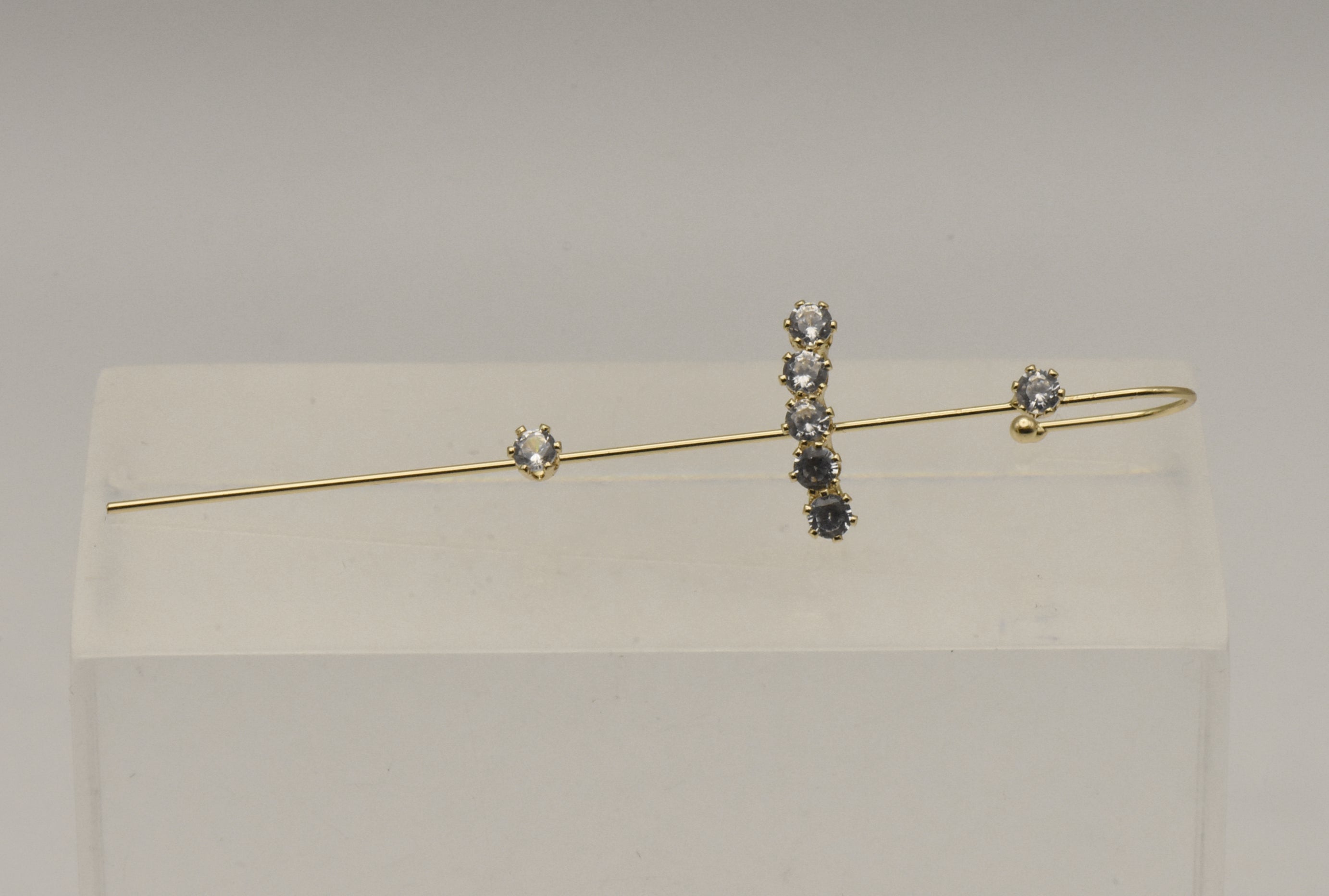 Gold Tone and Crystals Ear Climber Earring