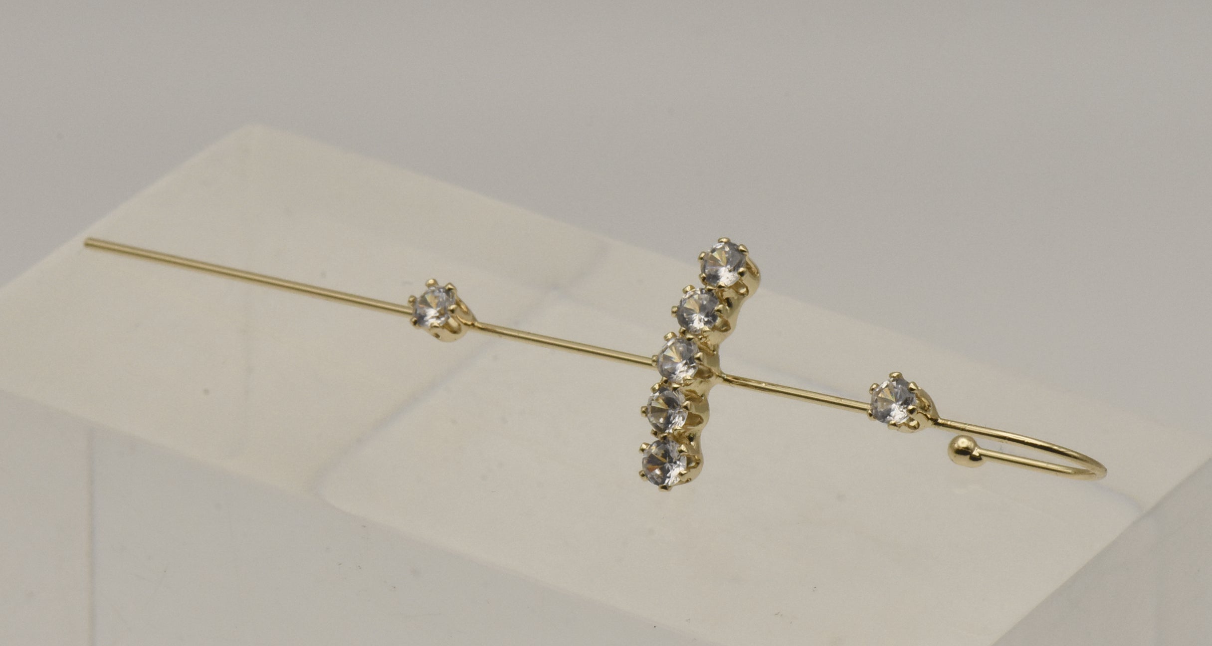 Gold Tone and Crystals Ear Climber Earring