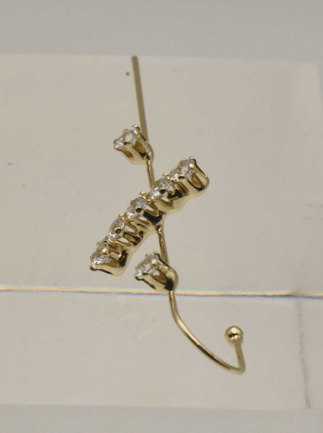Gold Tone and Crystals Ear Climber Earring