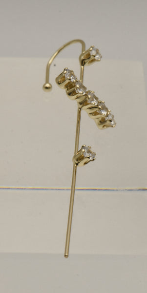 Gold Tone and Crystals Ear Climber Earring