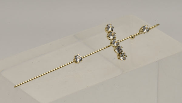 Gold Tone and Crystals Ear Climber Earring