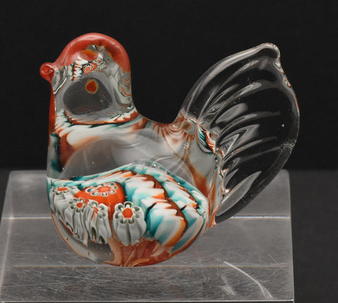 Vintage Handmade Murano Style Chicken Glass Figurine