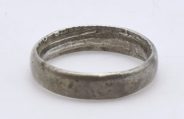 Vintage Silver Shilling Coin Ring - Size 7