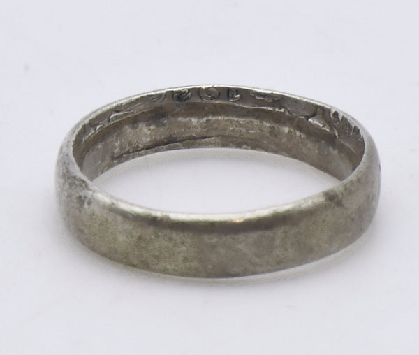 Vintage Silver Shilling Coin Ring - Size 7