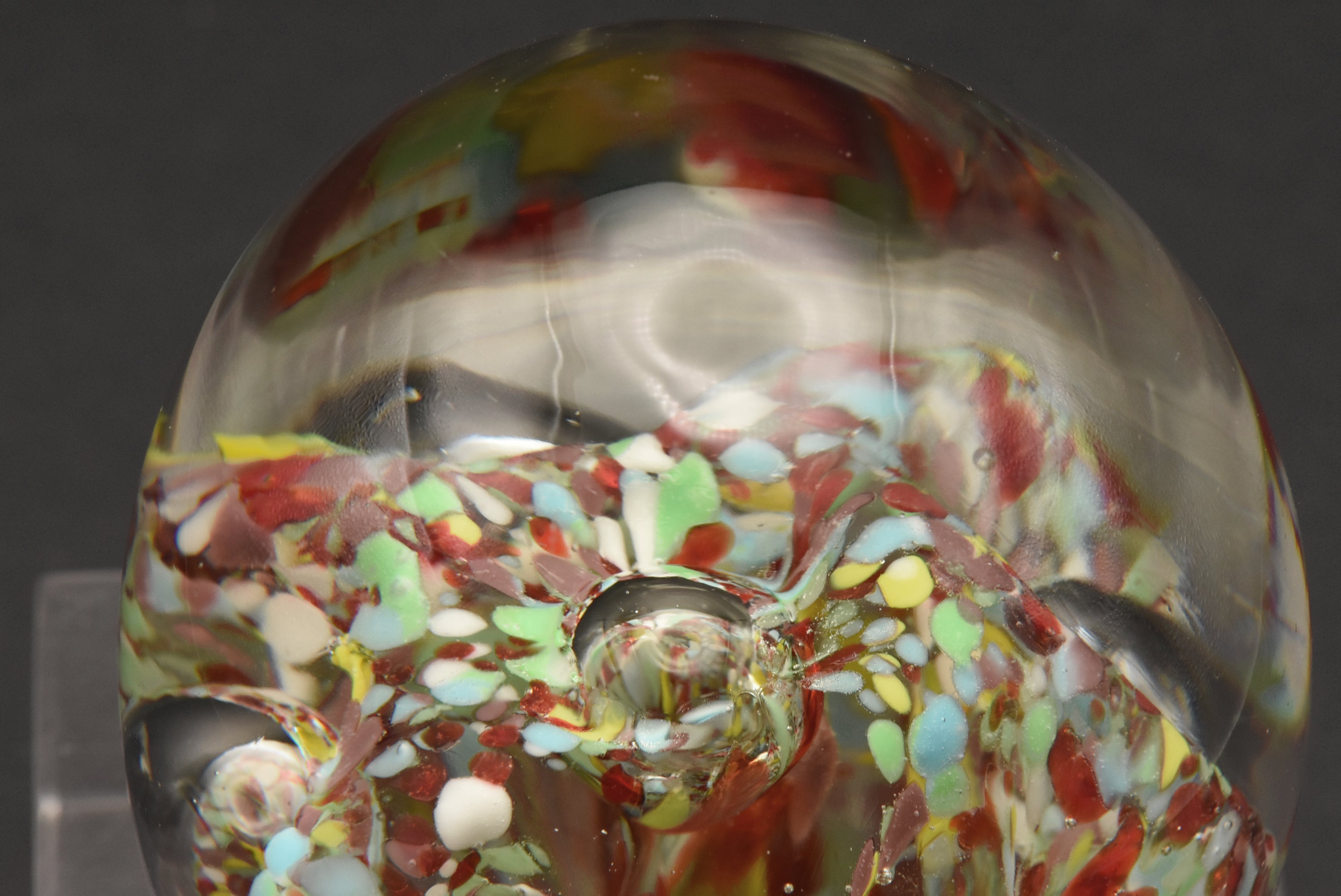 Vintage Handmade Glass Colorful "Confetti" Paperweight