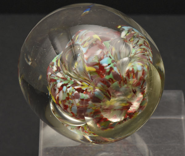 Vintage Handmade Glass Colorful "Confetti" Paperweight