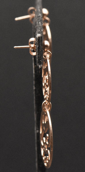 Vintage Italian Copper Tone Sterling Silver Dangle Earrings