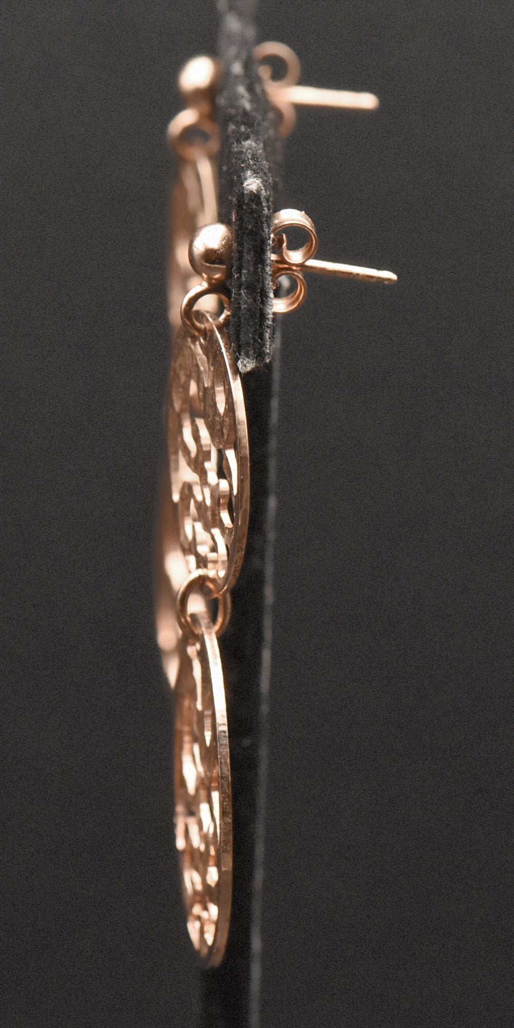 Vintage Italian Copper Tone Sterling Silver Dangle Earrings