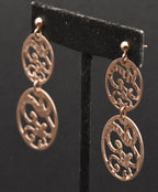 Vintage Italian Copper Tone Sterling Silver Dangle Earrings