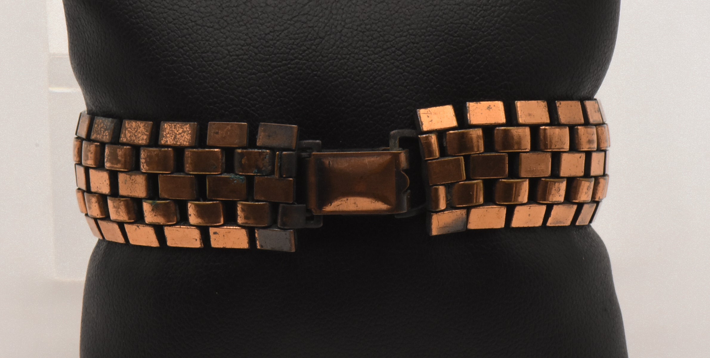 Vintage Copper Panther Chain Bracelet - 7"