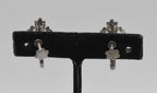 Vintage Sterling Silver Filigree Cross Screw Back Earrings