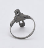 Vintage Sterling Silver and Black Onyx Celtic Cross Ring - Size 8