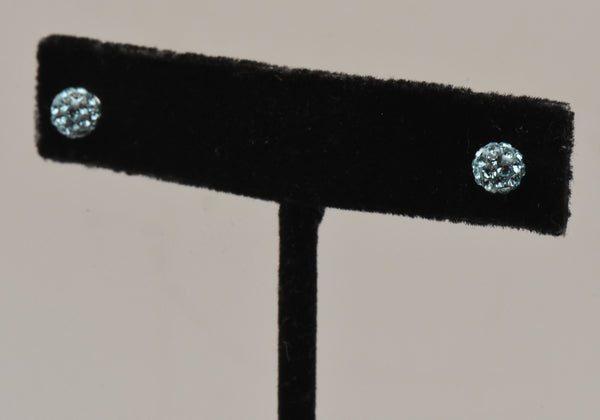 Light Blue Crystal Studded Earrings