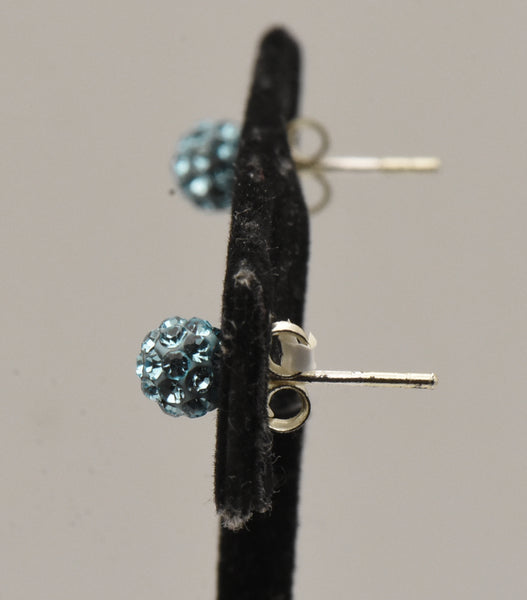 Light Blue Crystal Studded Earrings