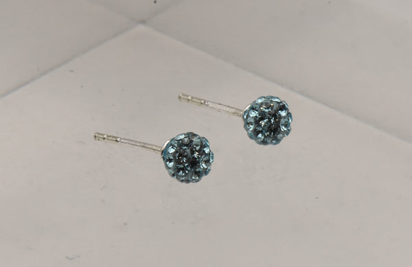 Light Blue Crystal Studded Earrings