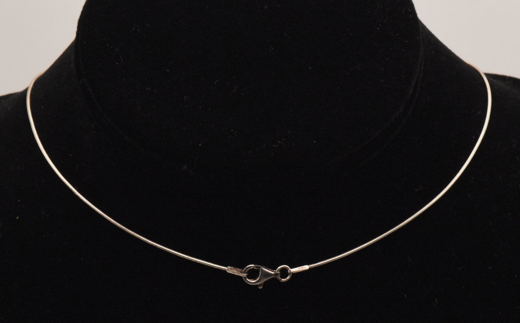 Bluish Purple Cut Glass Sterling Silver Pendant on Sterling Silver Italian Snake Link Chain Necklace - 16.5"