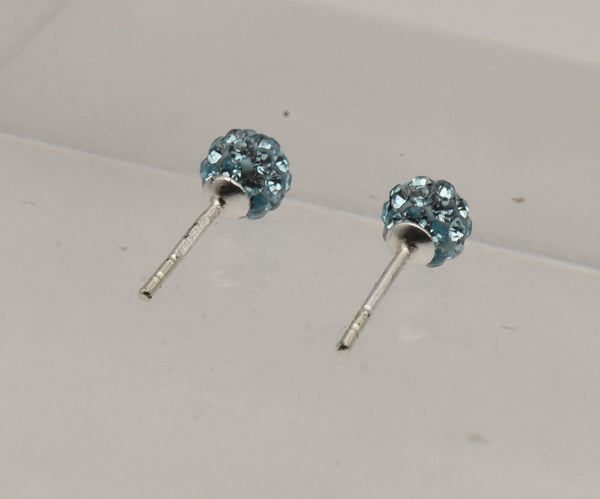 Light Blue Crystal Studded Earrings