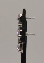 Bluish Purple Cut Glass Sterling Silver Stud Earrings