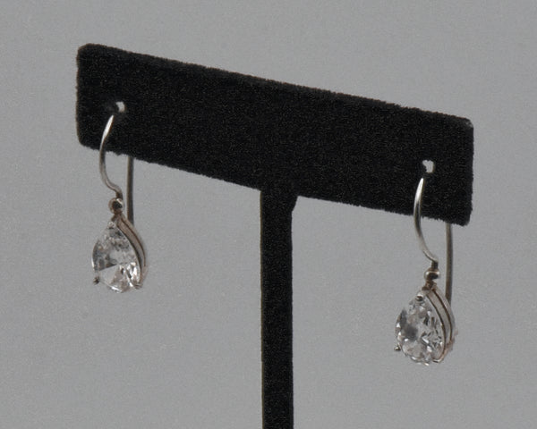 Vintage Sterling Silver Glass Crystal Earrings