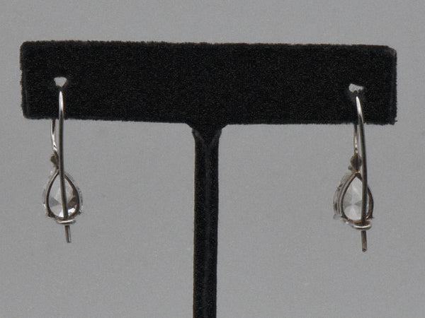 Vintage Sterling Silver Glass Crystal Earrings