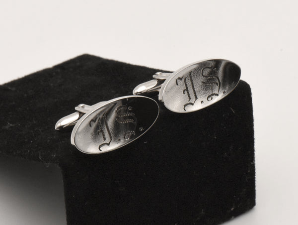 Lamode - Vintage Sterling Silver Monogrammed Cufflinks