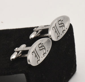 Lamode - Vintage Sterling Silver Monogrammed Cufflinks