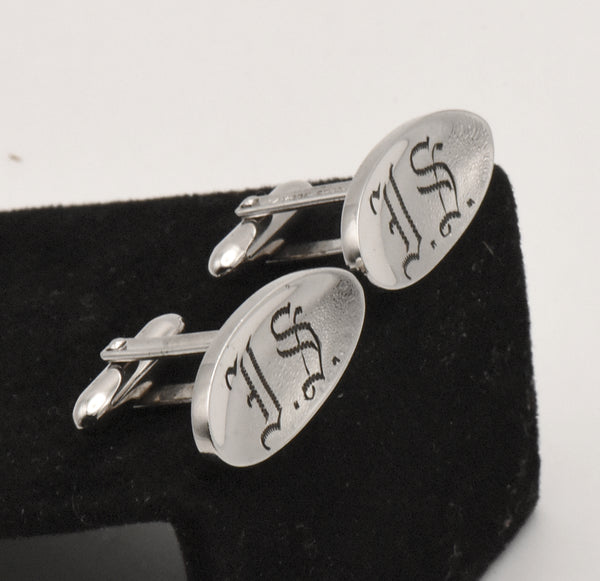 Lamode - Vintage Sterling Silver Monogrammed Cufflinks