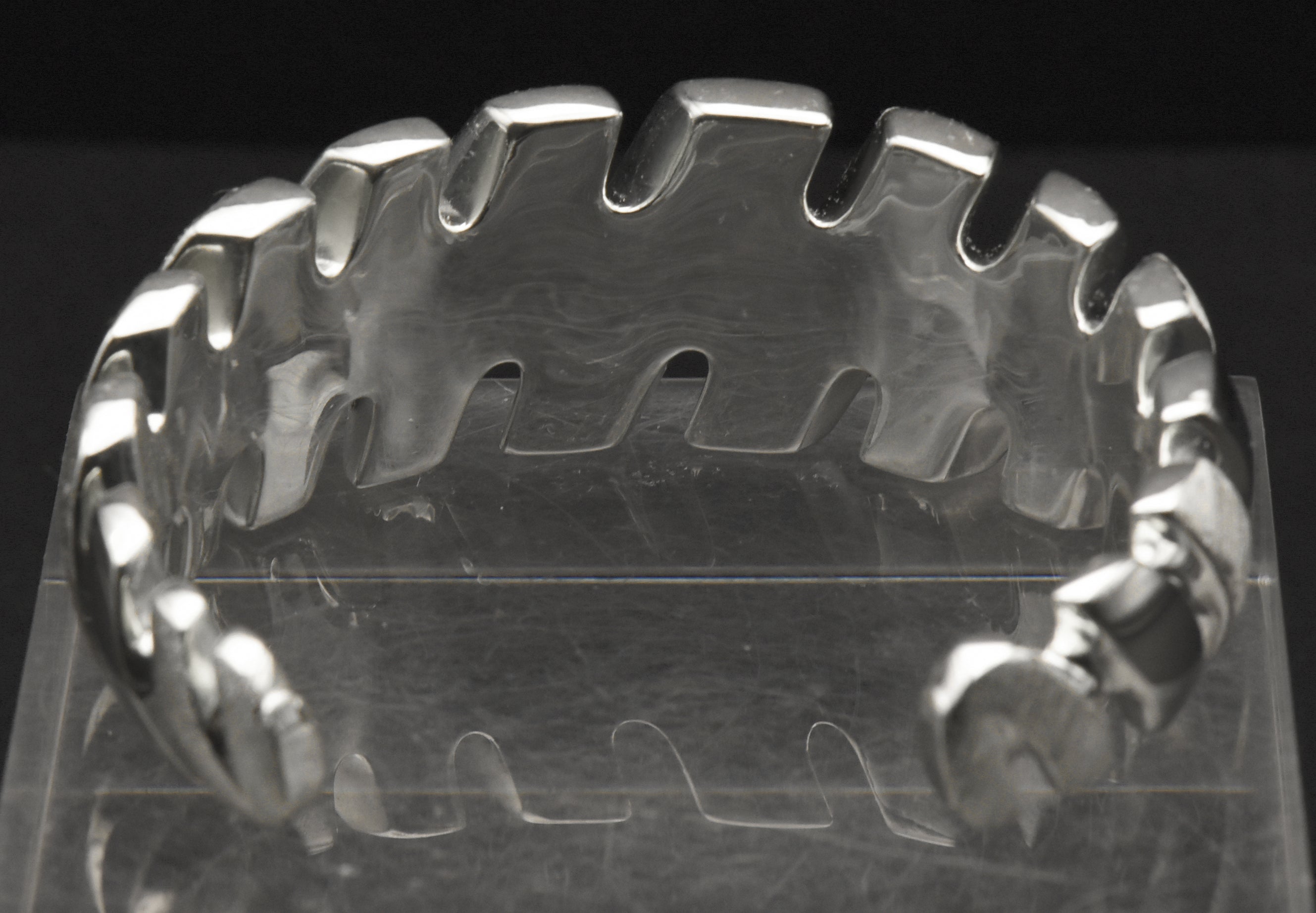 Vintage Wide Cuff Italian Sterling Silver Unique Design Bracelet