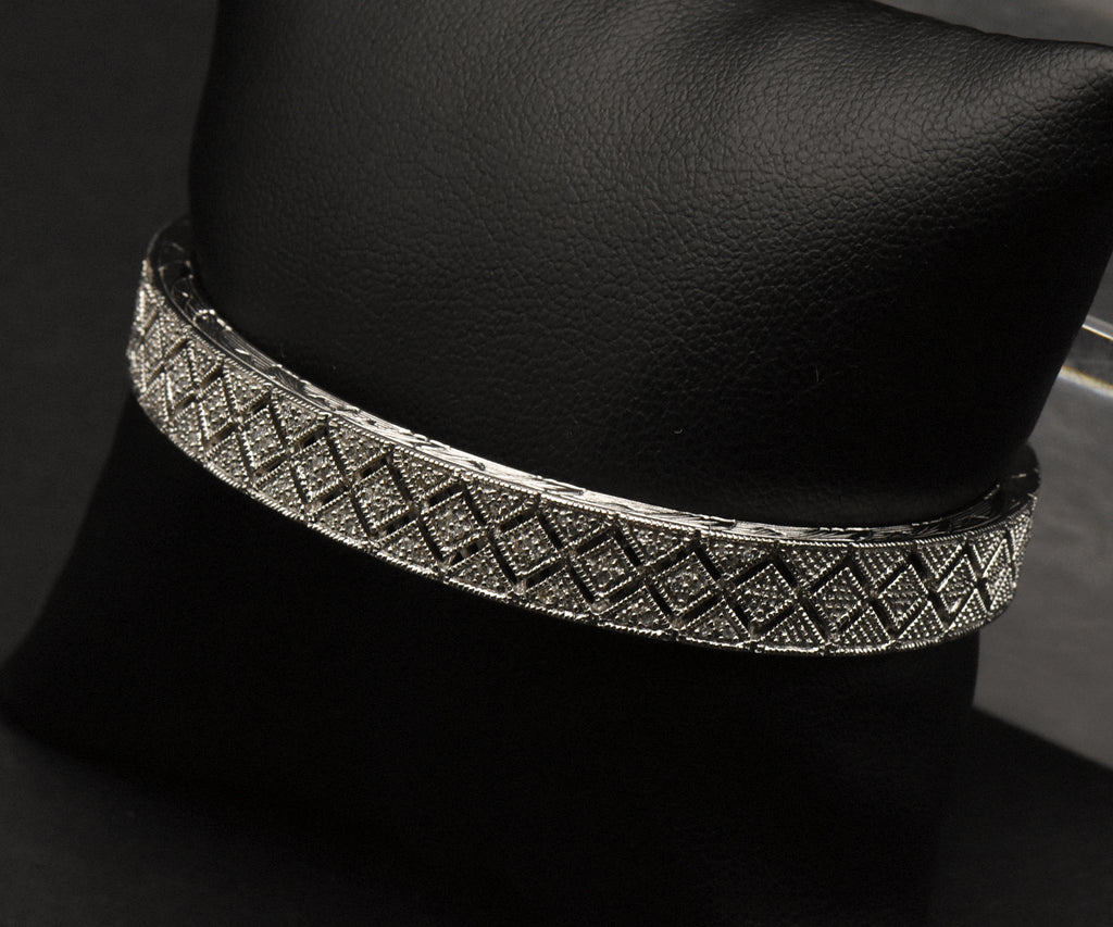 20 ct. t.w. Diamond Studded Bangle Bracelet in Sterling Silver. 7