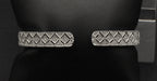 Vintage Sterling Silver Diamond Studded Hinged Cuff Bracelet