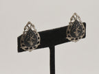 Vintage Sterling Silver Siamese Dancer Screw Back Earrings