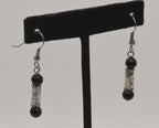 Black Tourmalinated Quartz Dangle Earrings